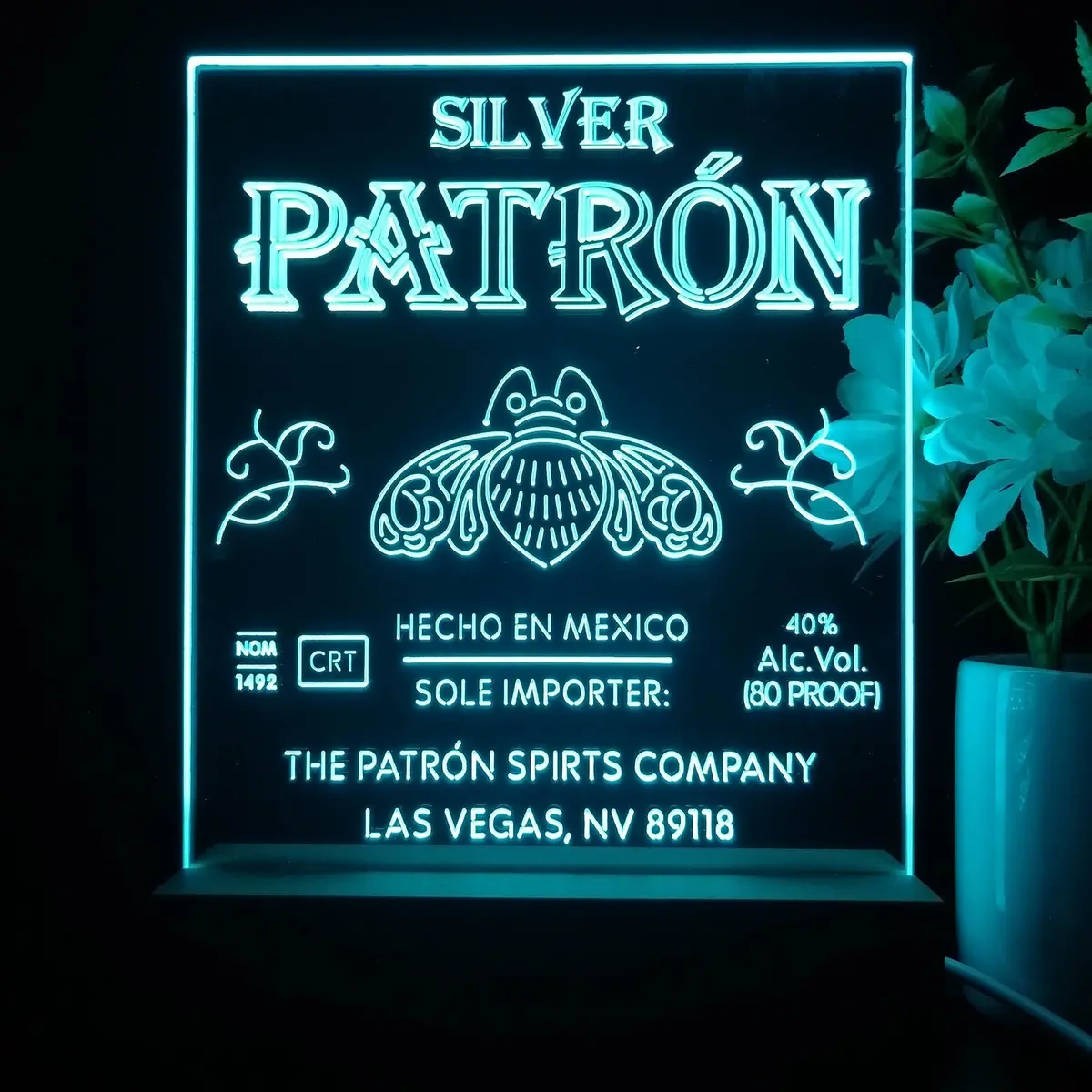 Patron Silver Tequila Night Light Neon Pub Bar Lamp 1