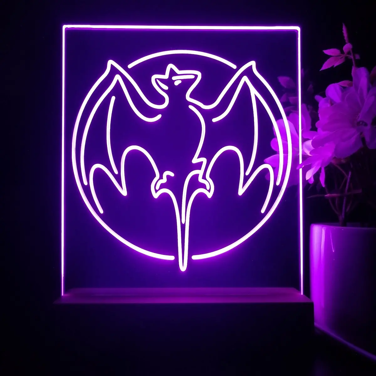 Bacardi Rum Bat 3D Illusion Night Light Desk Lamp 2