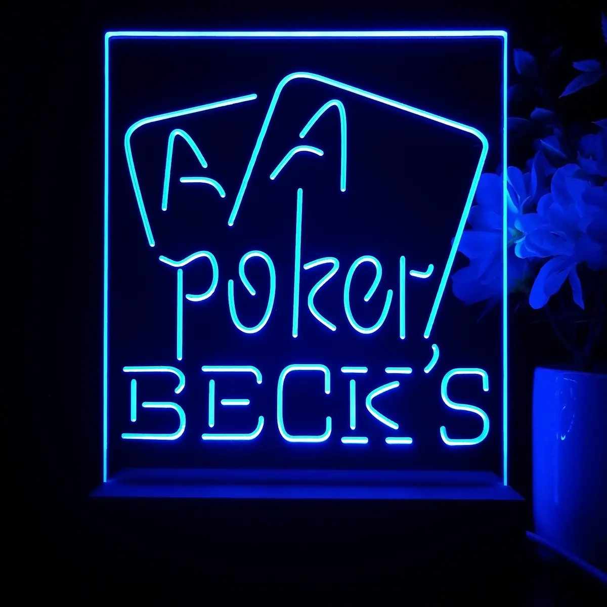 Beck's Poker Beer Night Light Neon Pub Bar Lamp 1