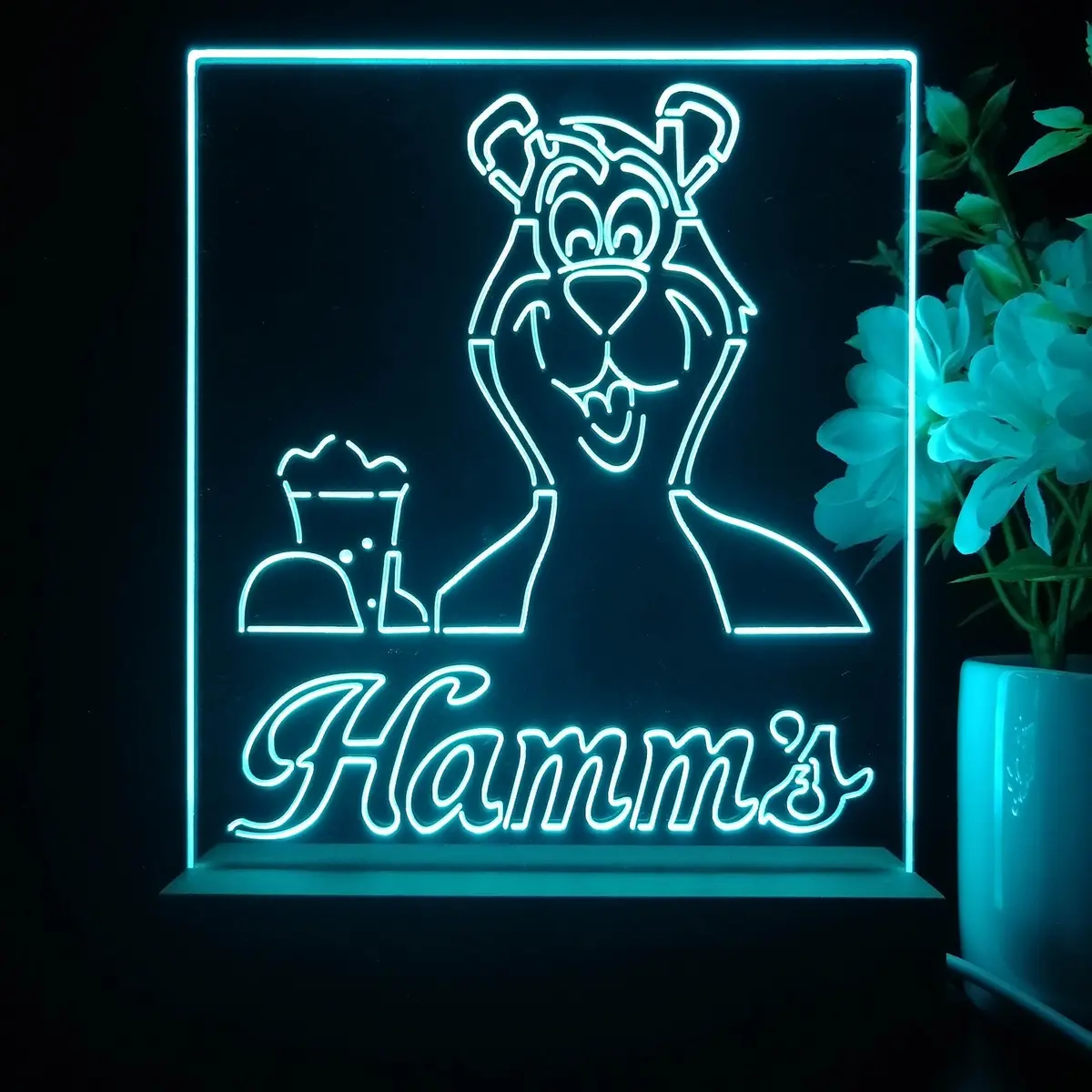 Hamm's Beer Bear Mug Night Light Neon Pub Bar Lamp 1
