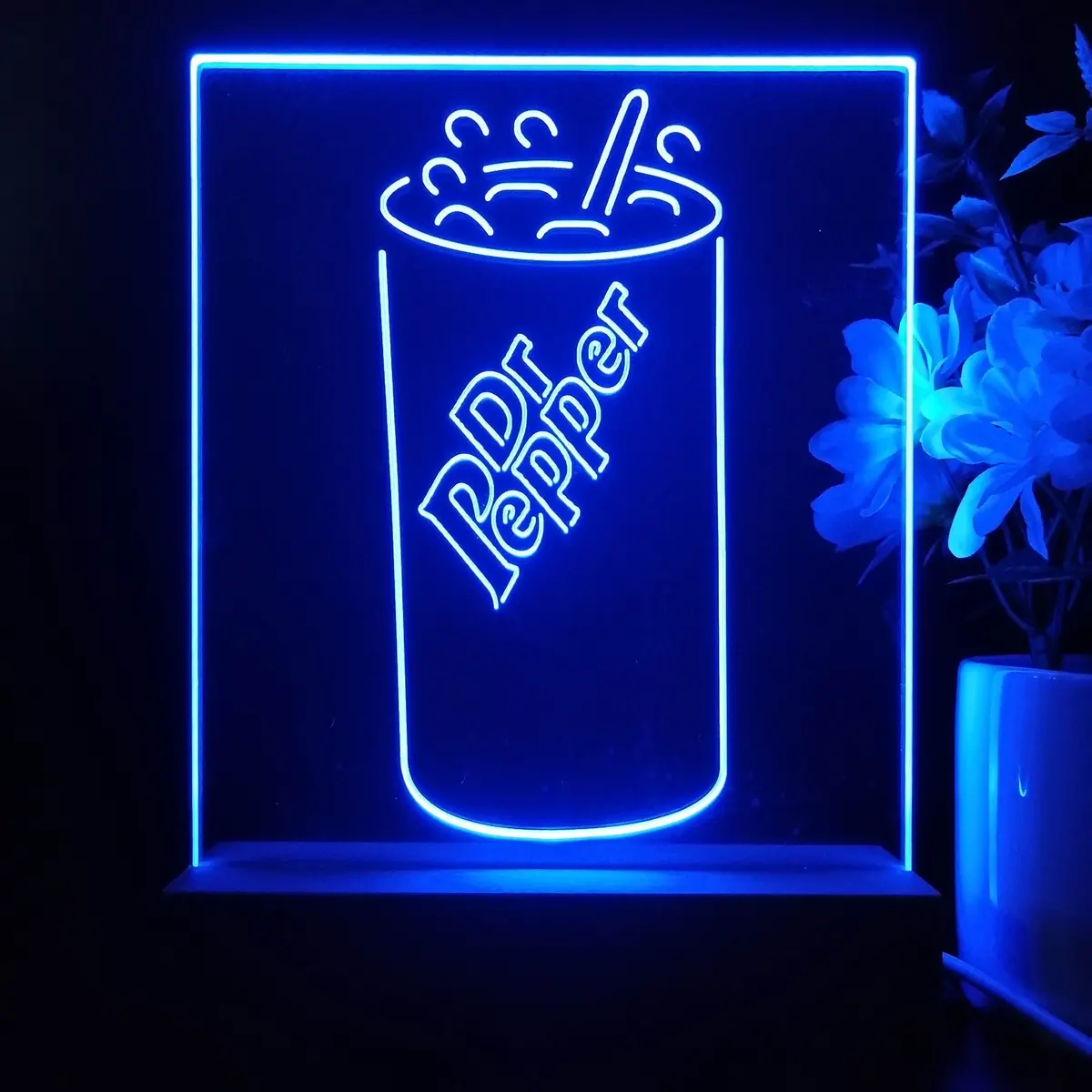 Dr Pepper Cup Night Light Neon Pub Bar Lamp 2