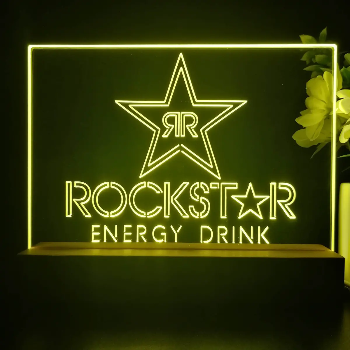 Rockstar Energy Drink Double Star Neon Sign Pub Bar Decor Lamp 1
