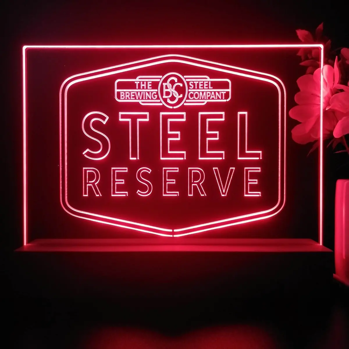 Steel Reserve Brewing Co. Neon Sign Pub Bar Decor Lamp 1