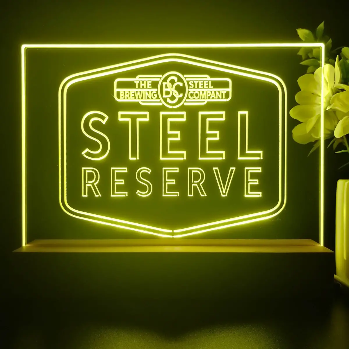Steel Reserve Brewing Co. Neon Sign Pub Bar Decor Lamp 2