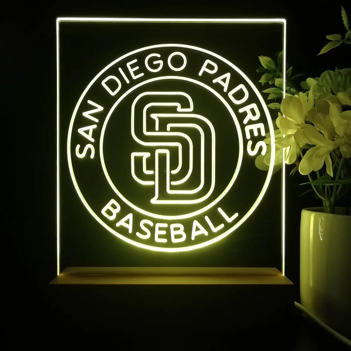 San Diego Padres Neon Sign Table Top Lamp 1