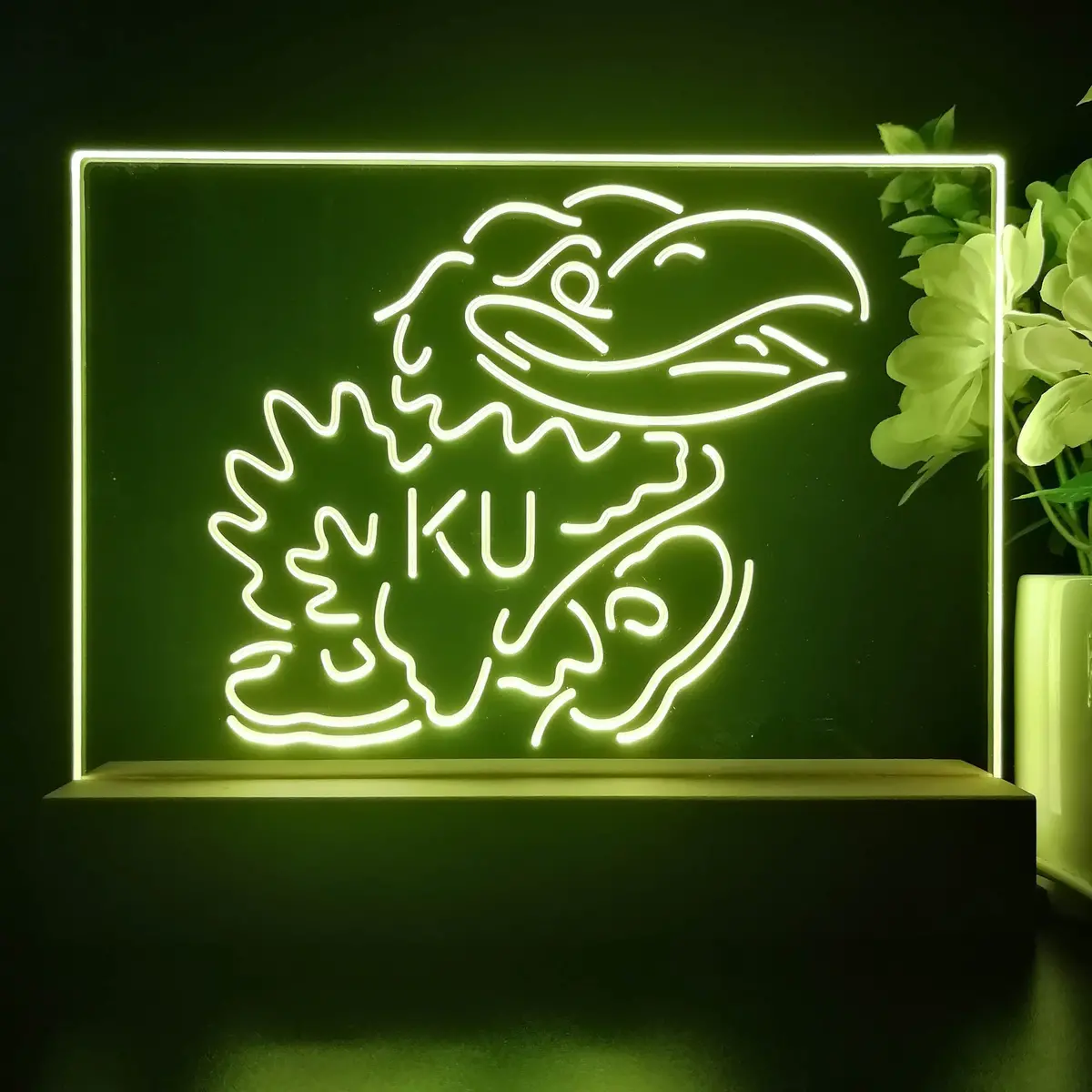 Kansas Jayhawks Ku 3D Illusion Night Light Desk Lamp 2