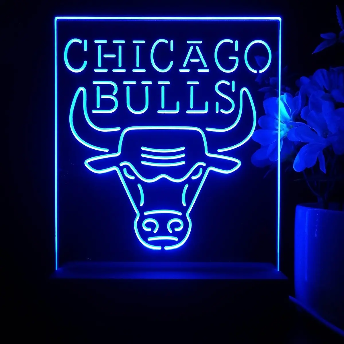 Chicago Bulls Neon Sign Table Top Lamp 1