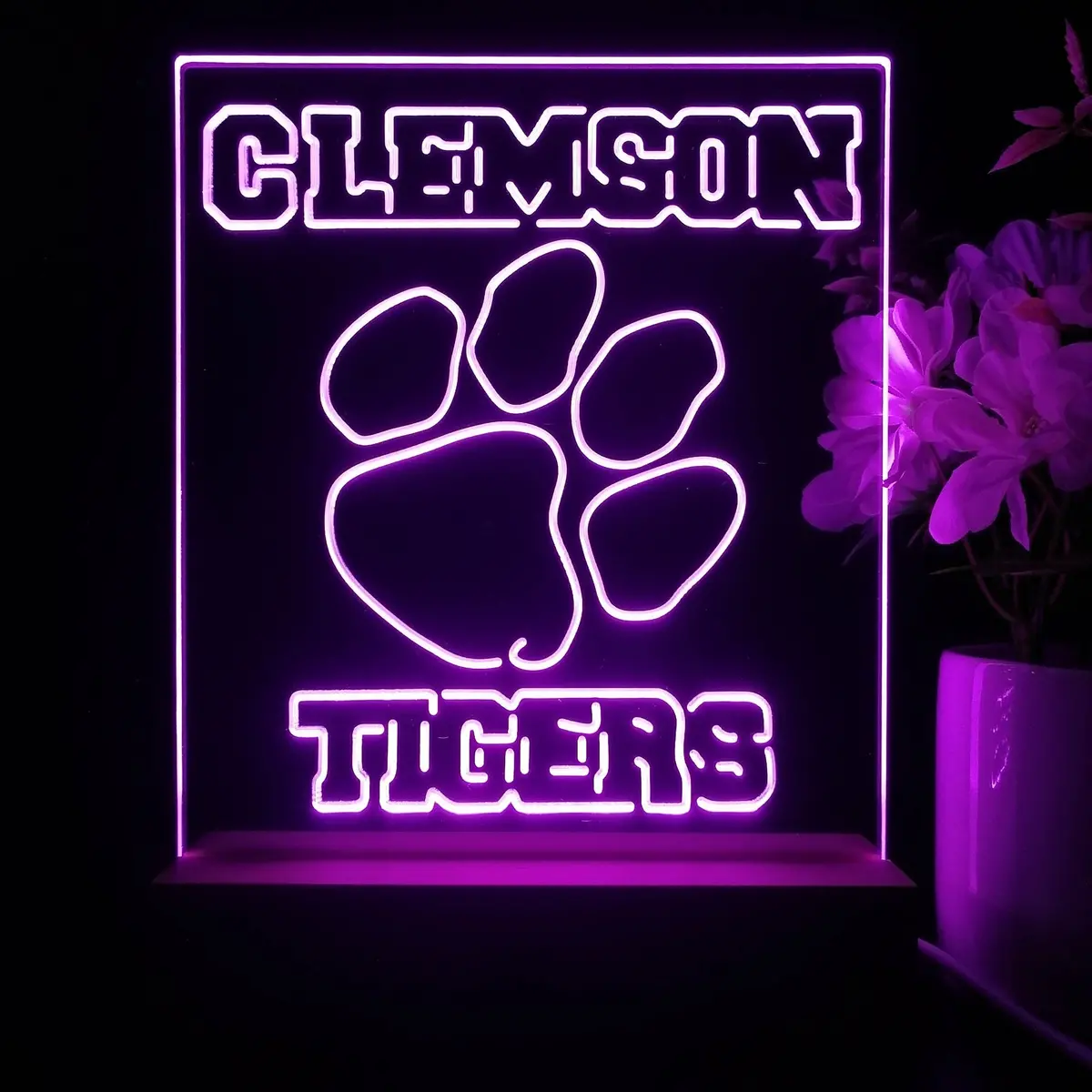 Clemson Tigers Neon Sign Table Top Lamp 1