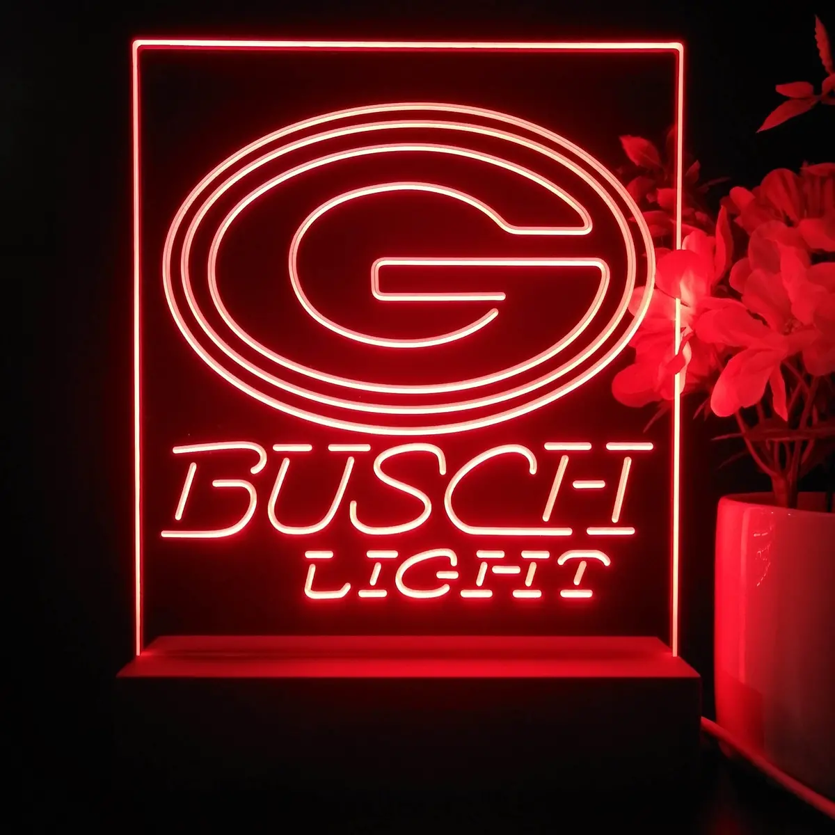 Green Bay Packers Busch Light Neon Sign Table Top Lamp 1