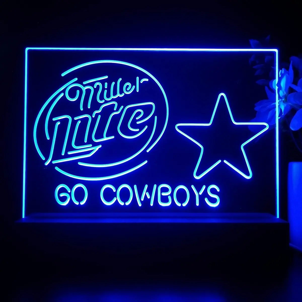 Dallas Cowboys Go Miller Lite 3D Illusion Night Light Desk Lamp 1