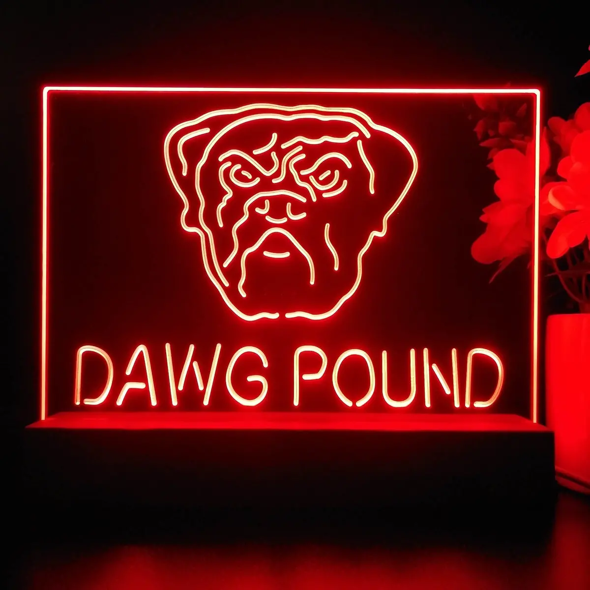 Dawg Pound Cleveland 3D Illusion Night Light Desk Lamp 2