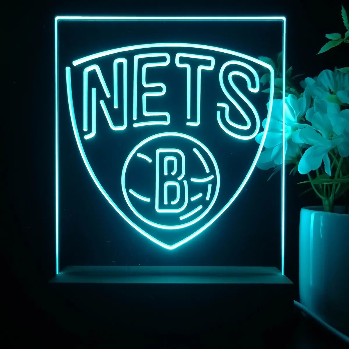 Brooklyn Nets Neon Sign Table Top Lamp 1