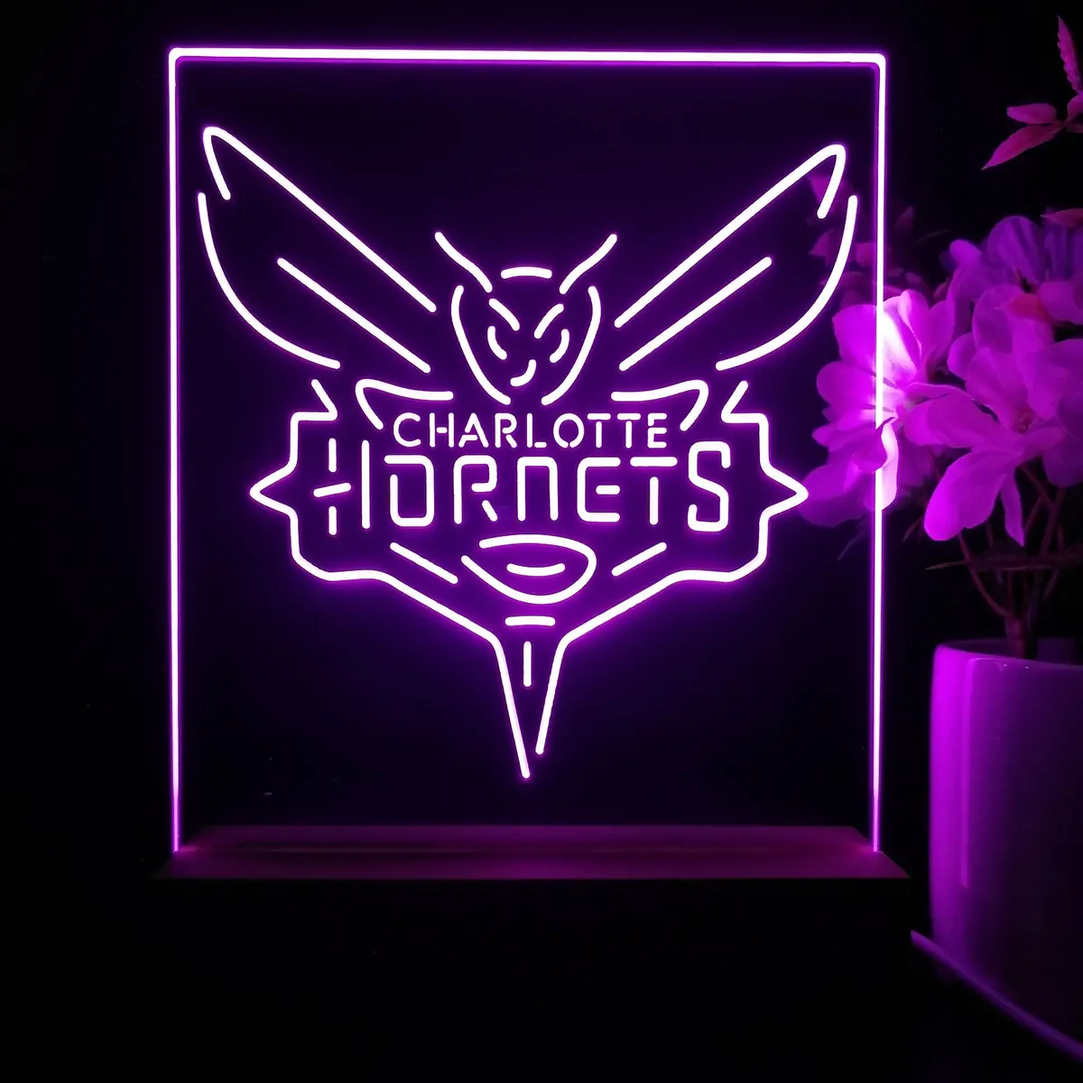 Charlotte Hornets Neon Sign Table Top Lamp 1