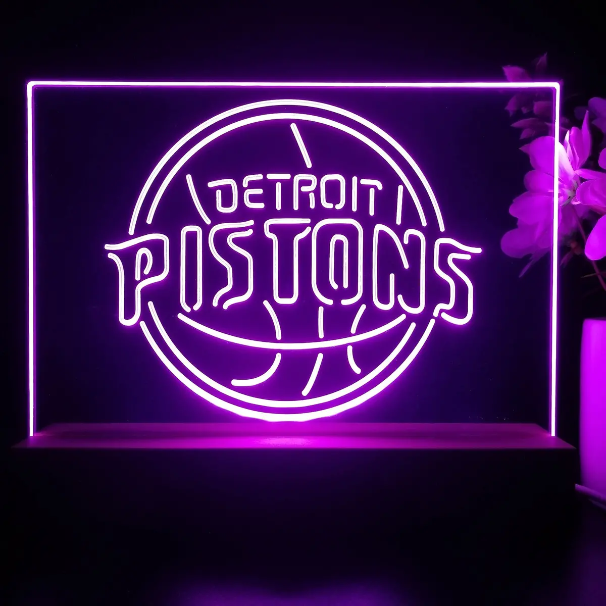 Detroit Pistons 3D Illusion Night Light Desk Lamp 1