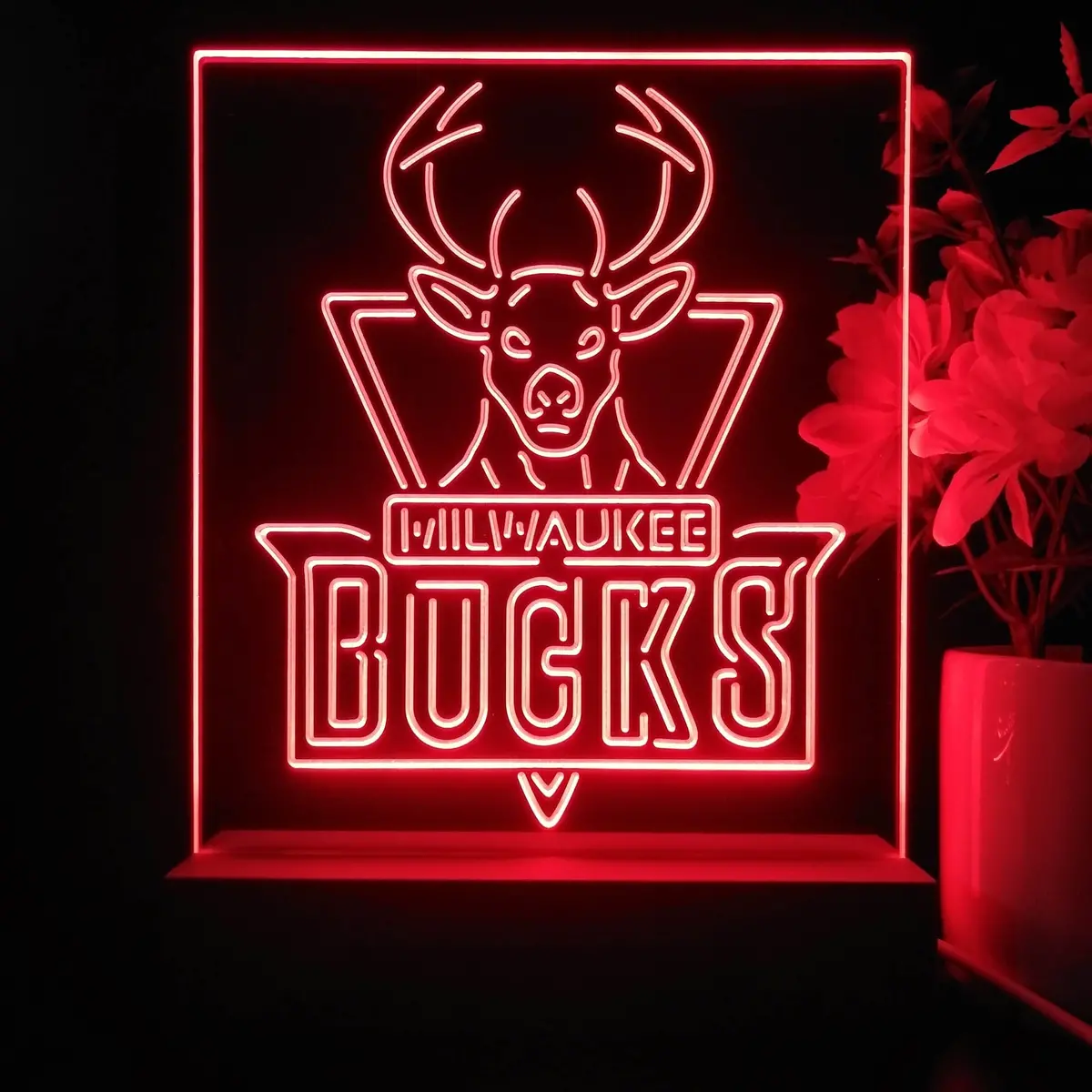 Milwaukee Bucks Night Light Neon Pub Bar Lamp 1