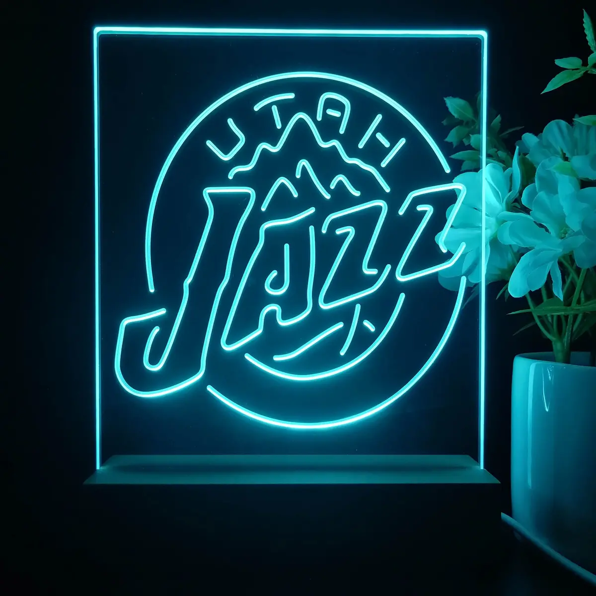 Utah Jazz Neon Sign Table Top Lamp 1