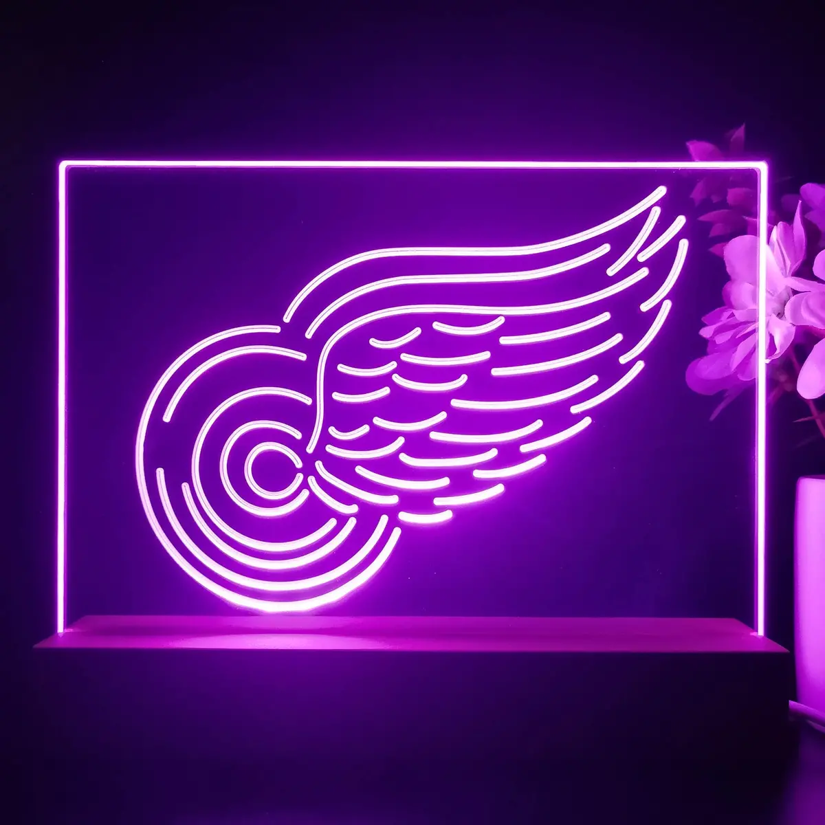 Detroit Red Wings 3D Illusion Night Light Desk Lamp 1
