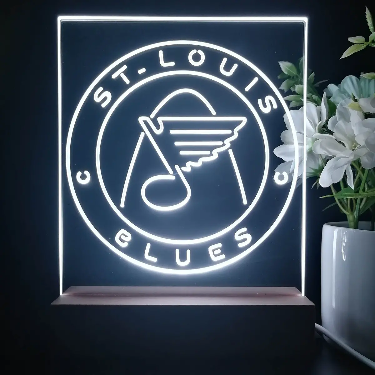 St Louis Blues Neon Sign Table Top Lamp 1