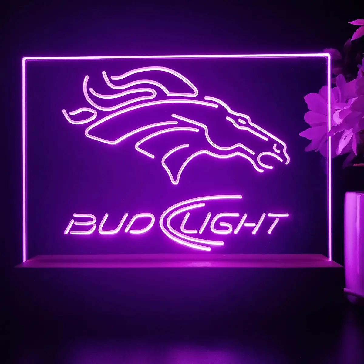 Bud Light Denver Broncos Night Light Pub Bar Lamp 1