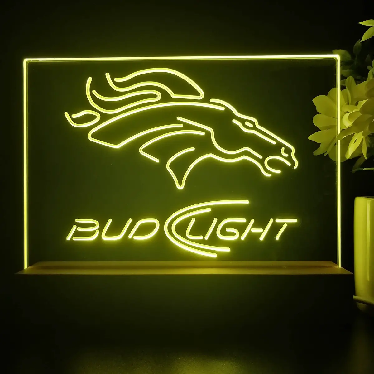 Bud Light Denver Broncos Night Light Pub Bar Lamp 2