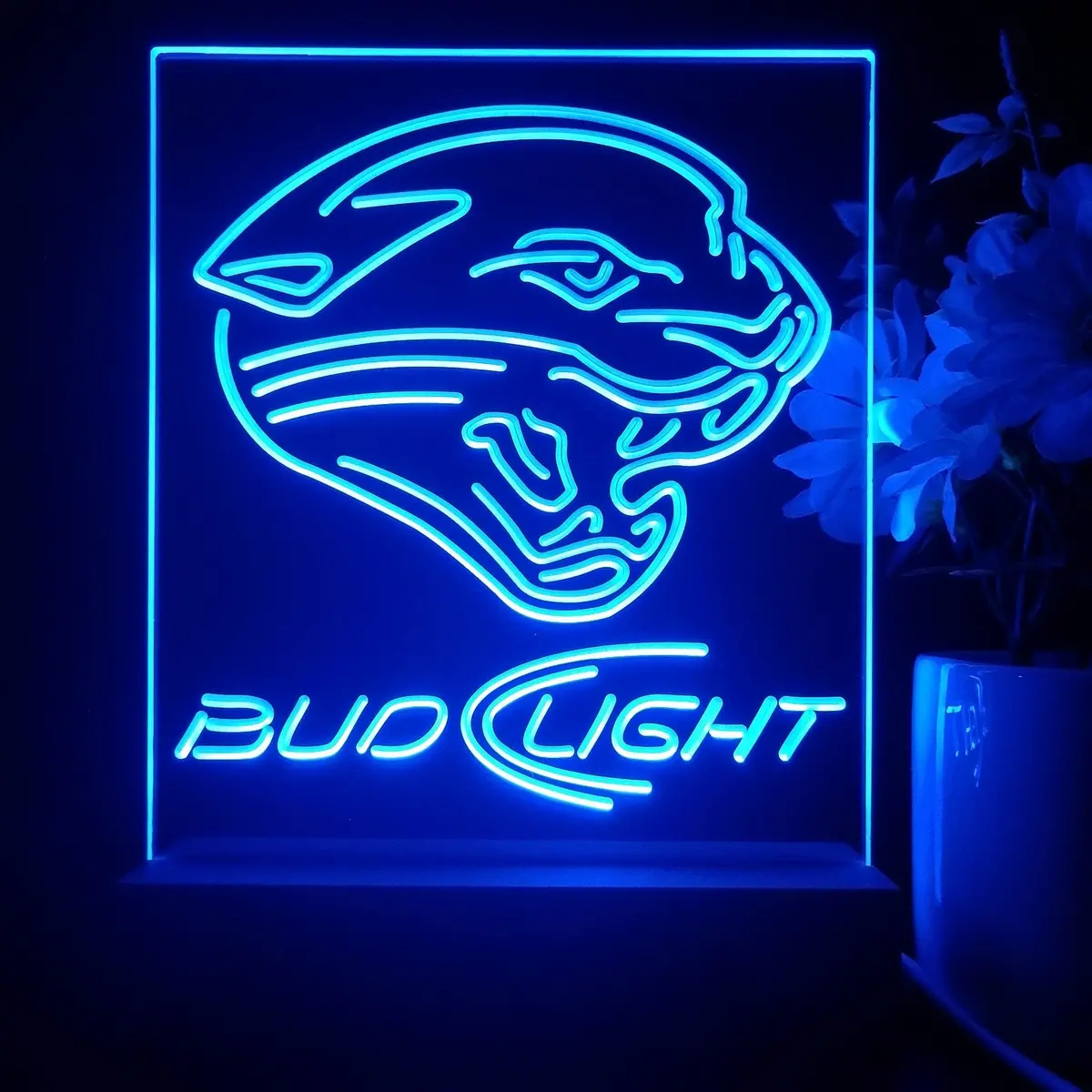 Bud Light Jacksonville Jaguars 3D Illusion Night Light Desk Lamp 2