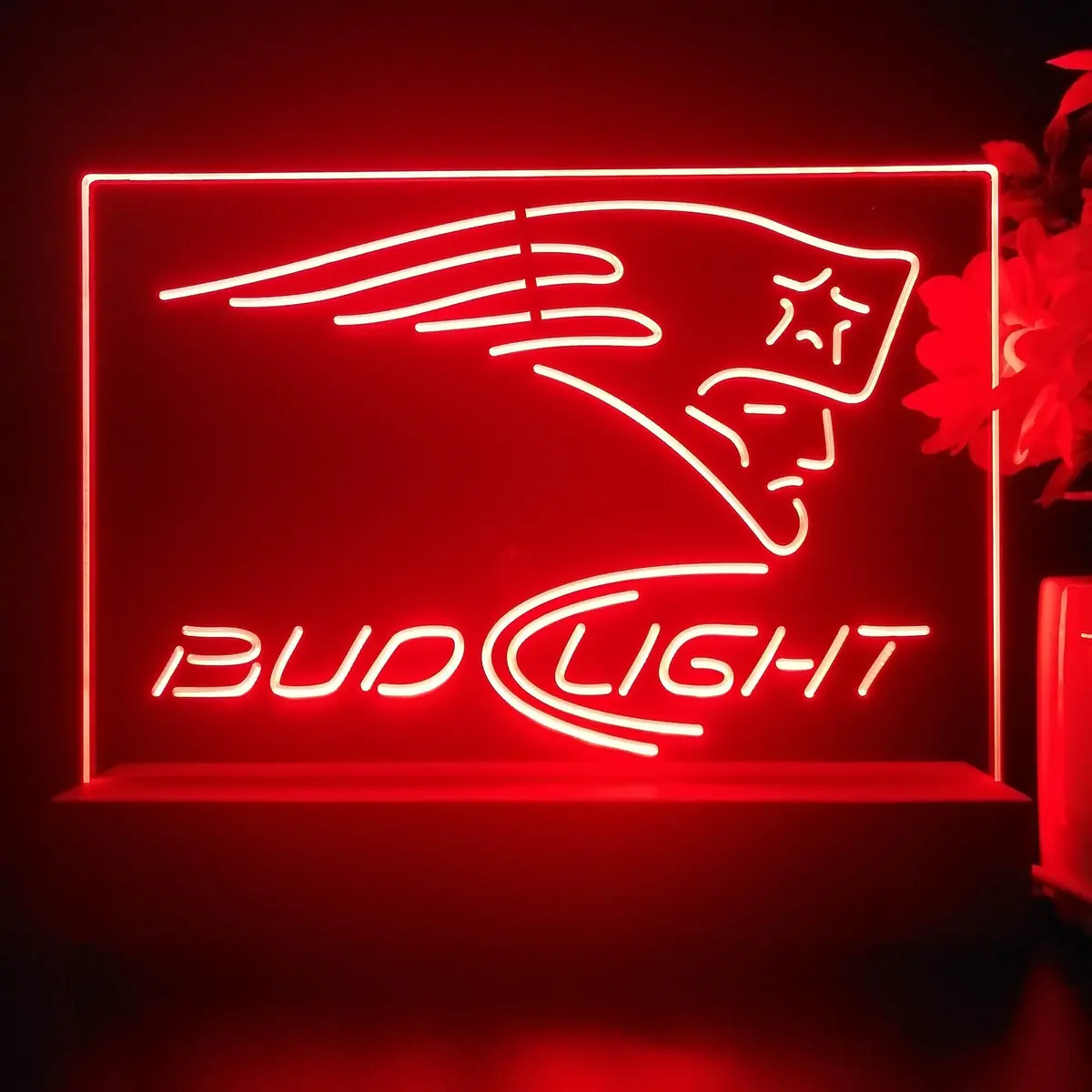 Bud Light New England Patriots Night Light Pub Bar Lamp 1