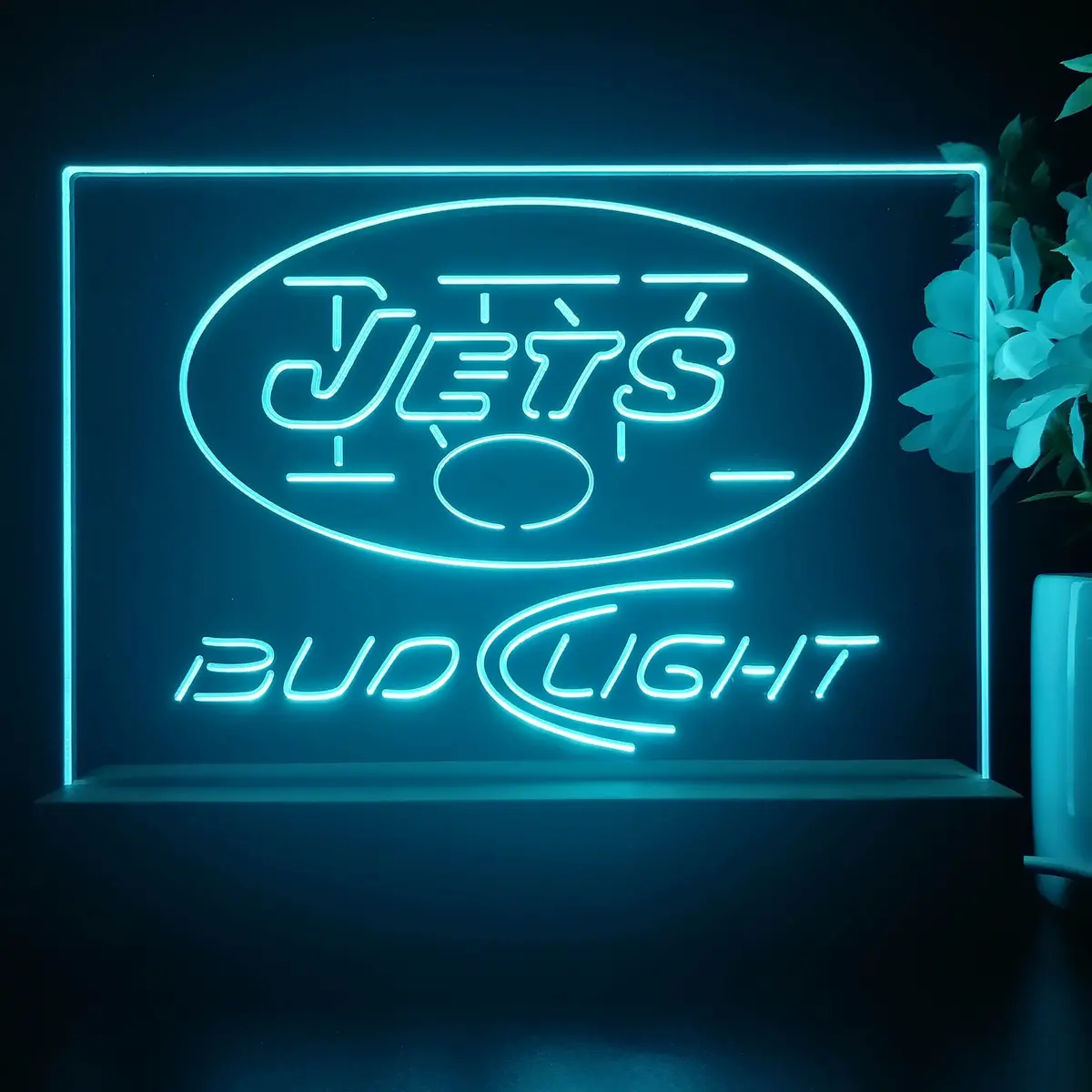 Bud Light New York Jets Night Light Pub Bar Lamp 1