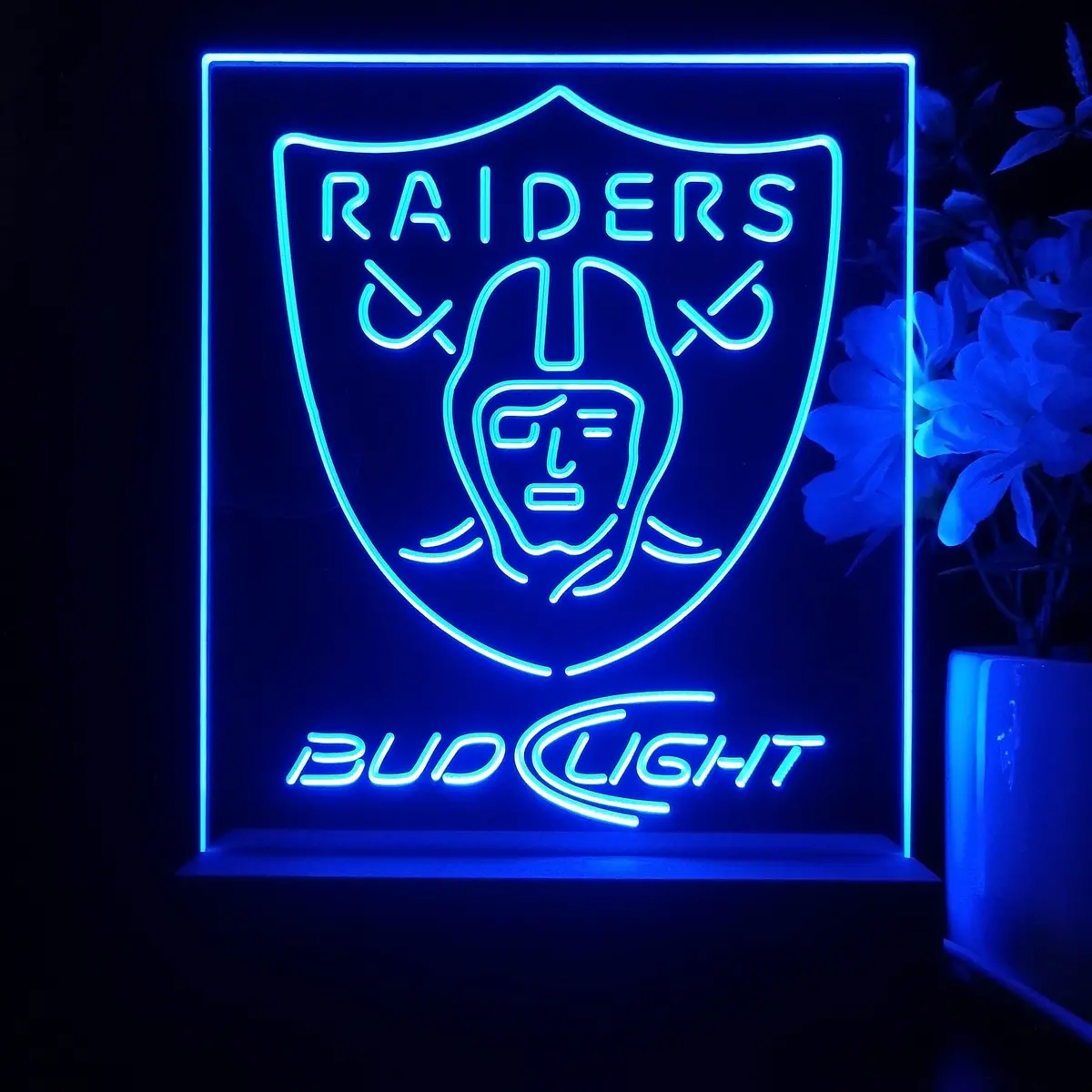 Las Vegas Raiders Night Light Neon Pub Bar Lamp 1