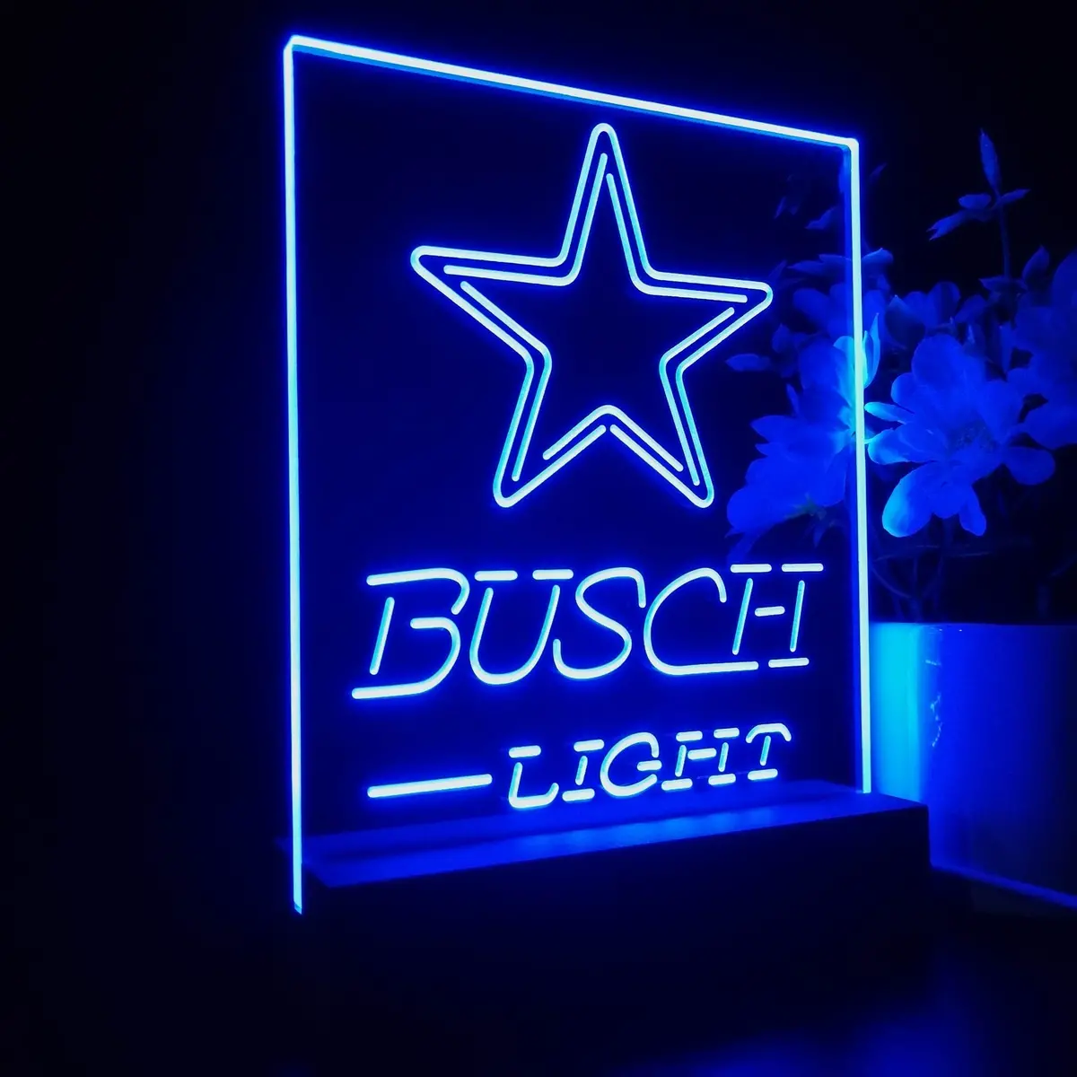 Dallas Cowboys Busch Light Neon Sign Pub Bar Lamp 1
