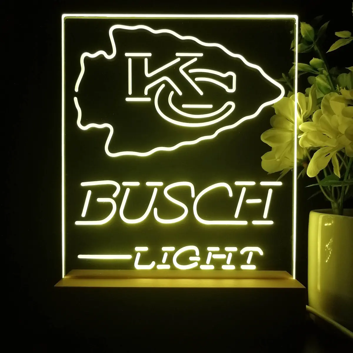 Kansas City Chiefs Busch Light Neon Sign Pub Bar Lamp 1