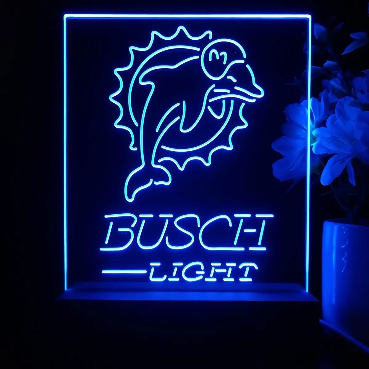 Miami Dolphins Busch Light Neon Sign Pub Bar Lamp 1