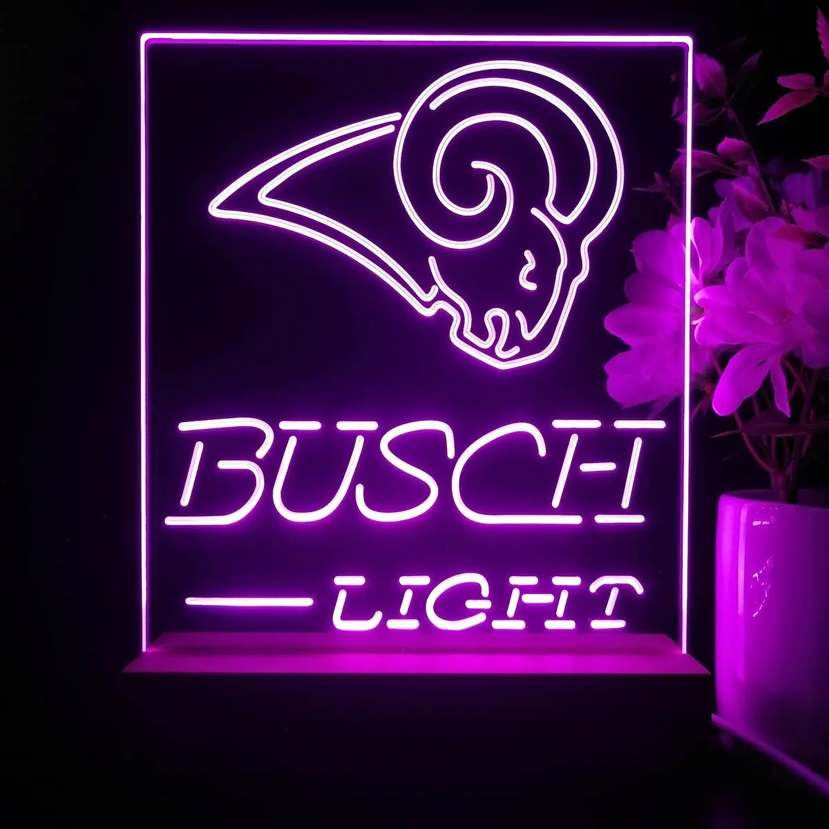 St Louis Rams Busch Light Neon Sign Pub Bar Lamp 1