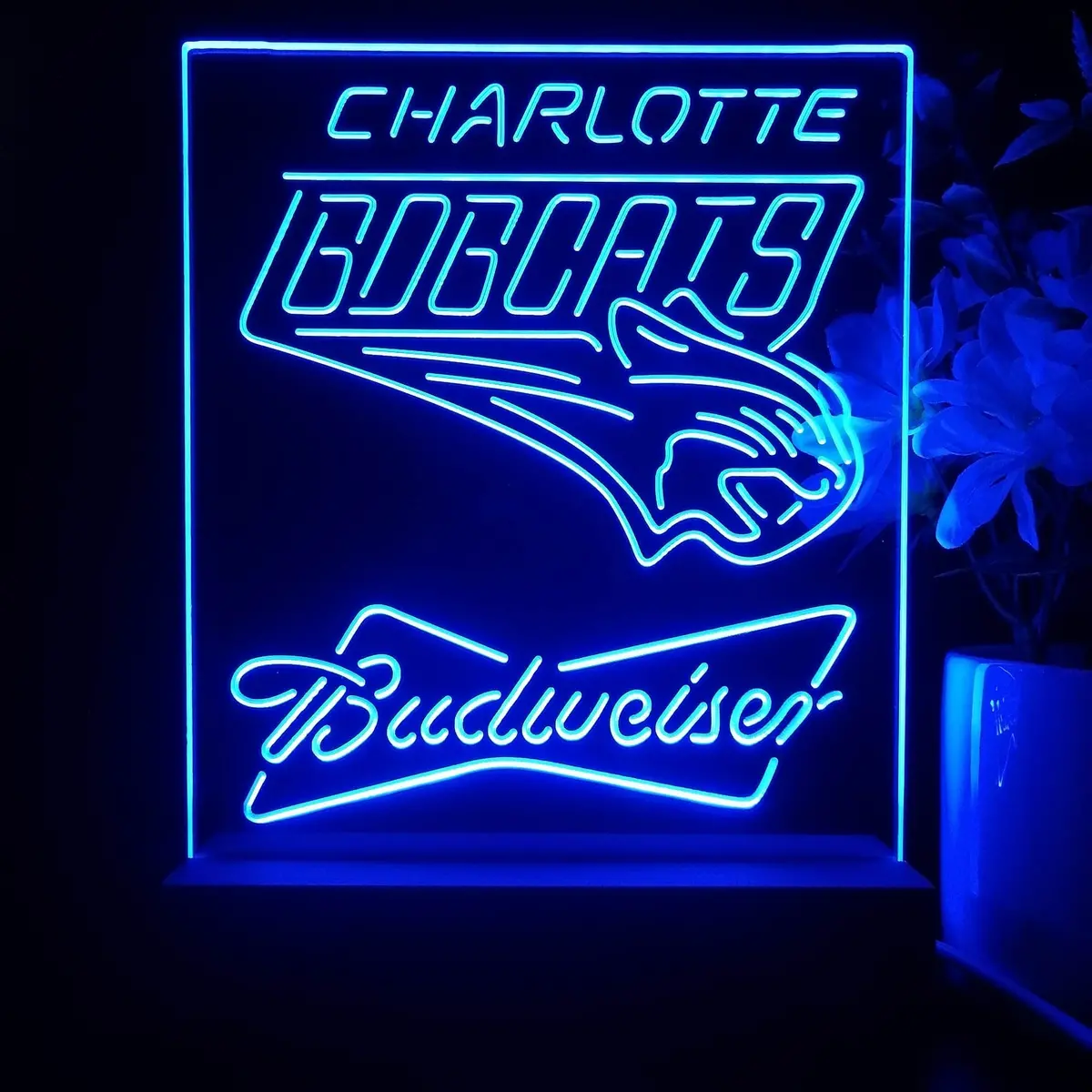 Charlotte Bobcats Budweiser Neon Sign Pub Bar Lamp 2