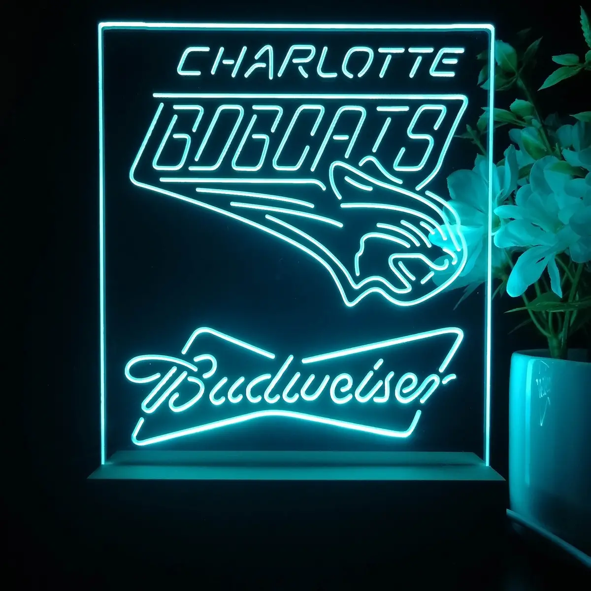 Charlotte Bobcats Budweiser Neon Sign Pub Bar Lamp 1