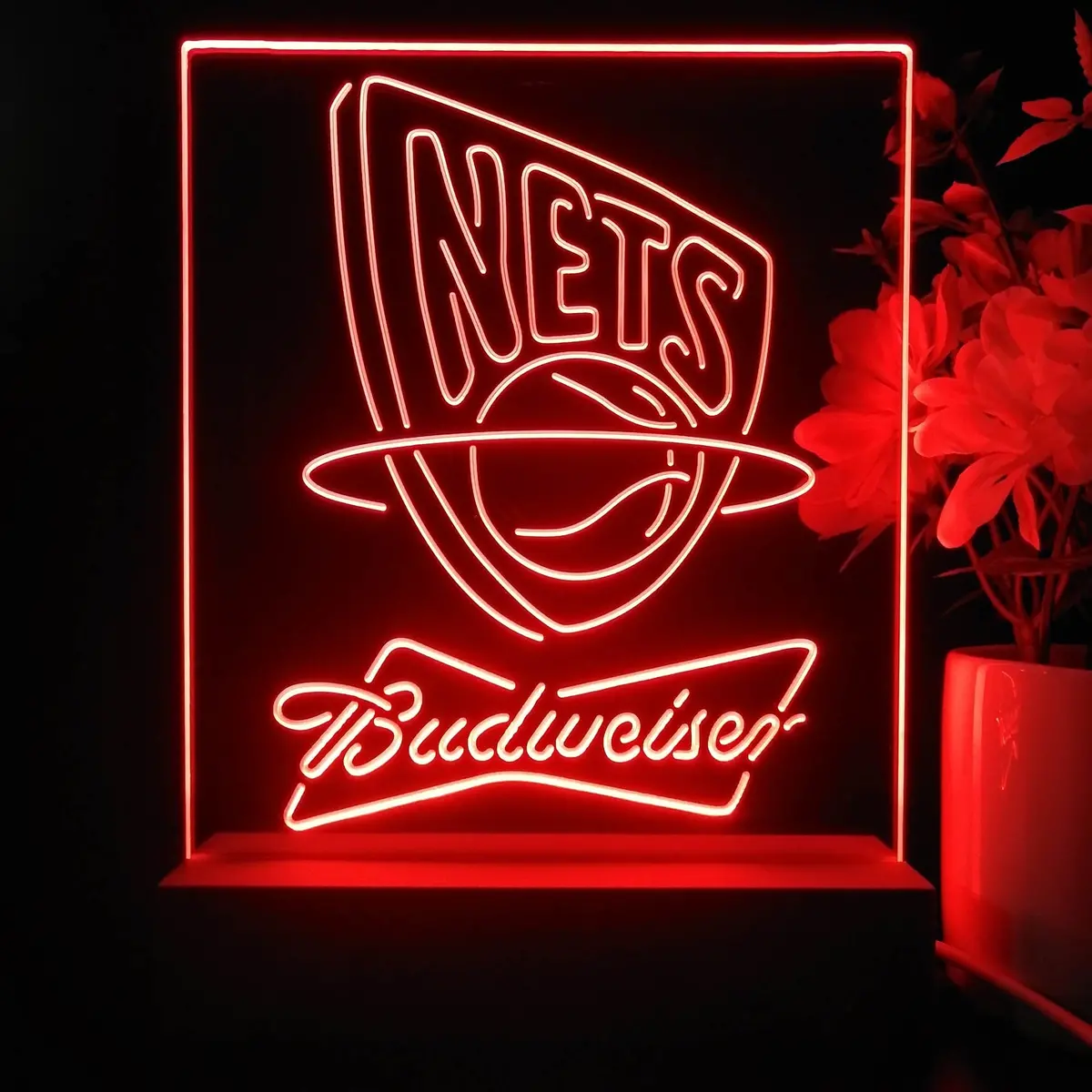 New Jersey Nets Budweiser Neon Sign Pub Bar Lamp 1