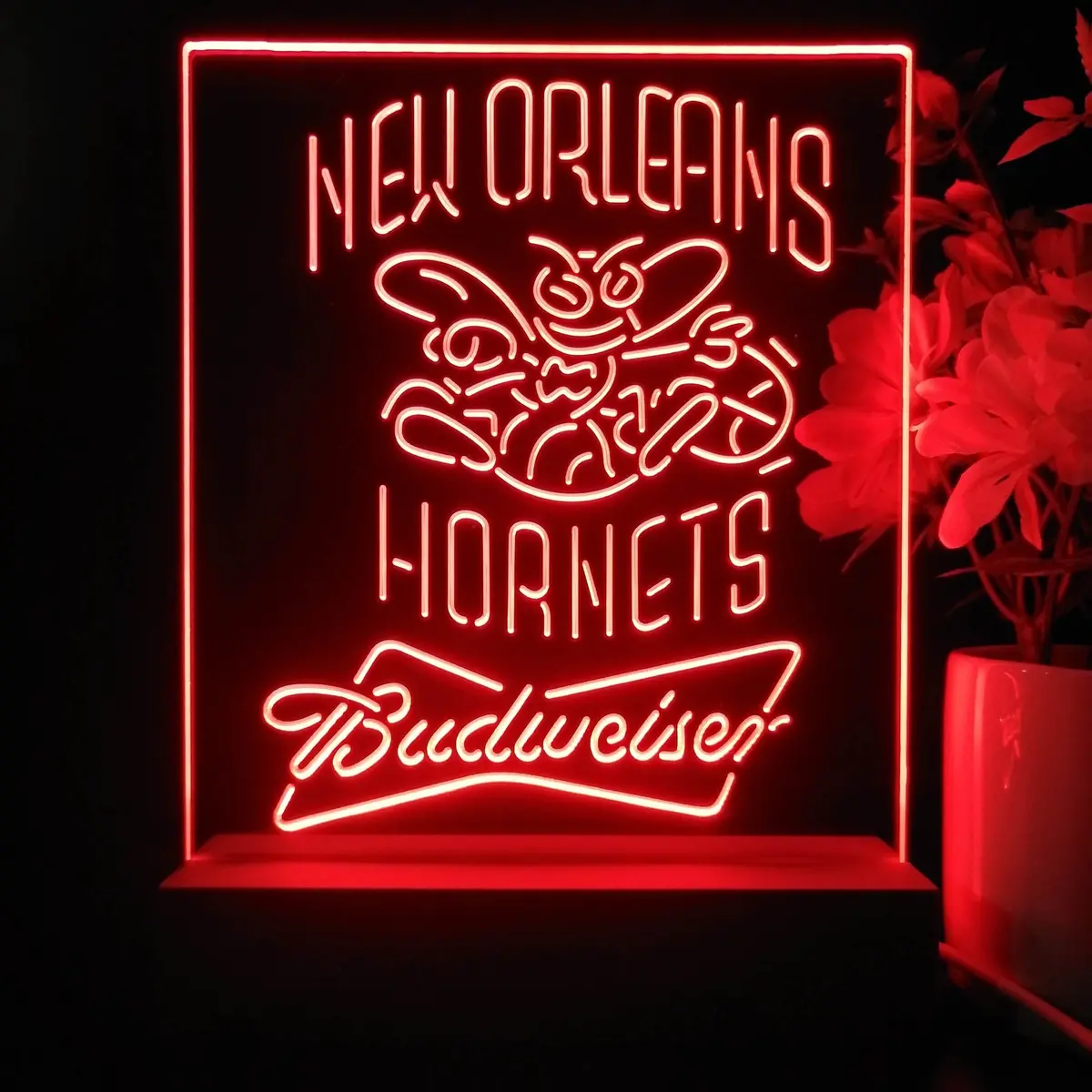 New Orleans Hornets Budweiser Neon Sign Pub Bar Lamp 2