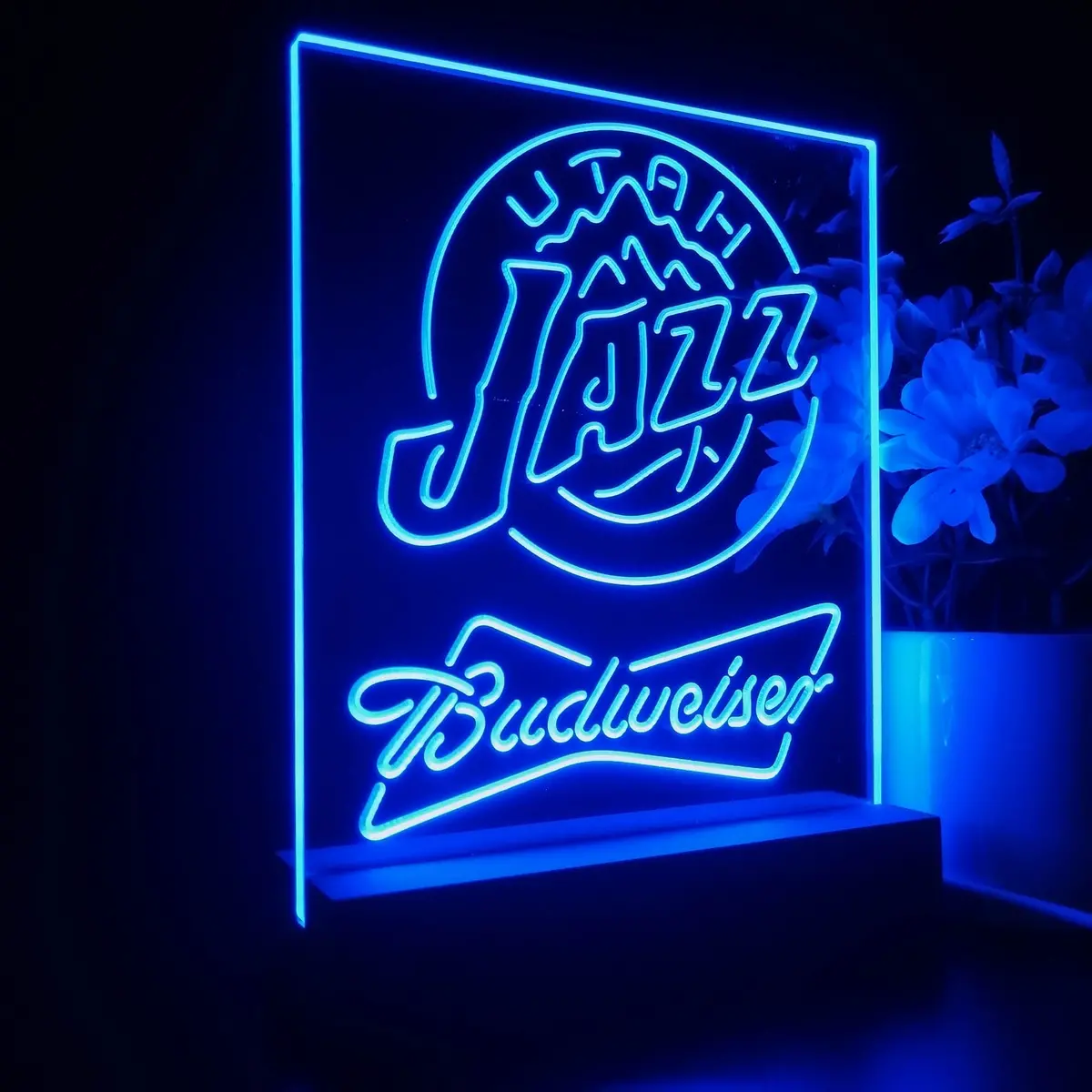 Utah Jazz Budweiser Neon Sign Pub Bar Lamp 1