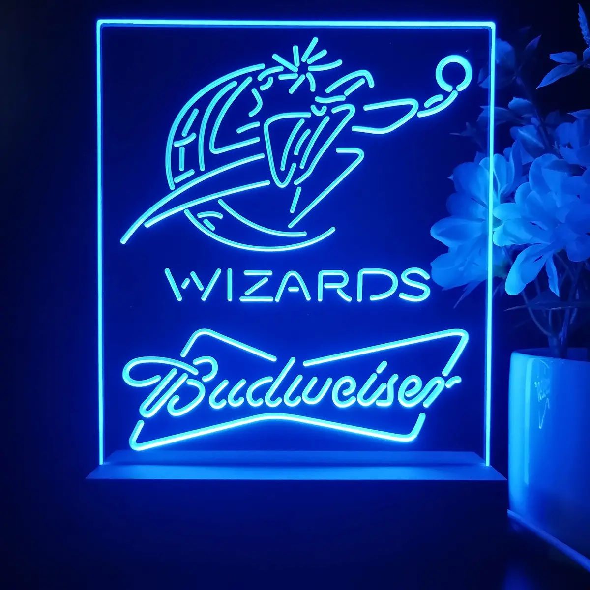 Washington Wizards Budweiser Neon Sign Pub Bar Lamp 1