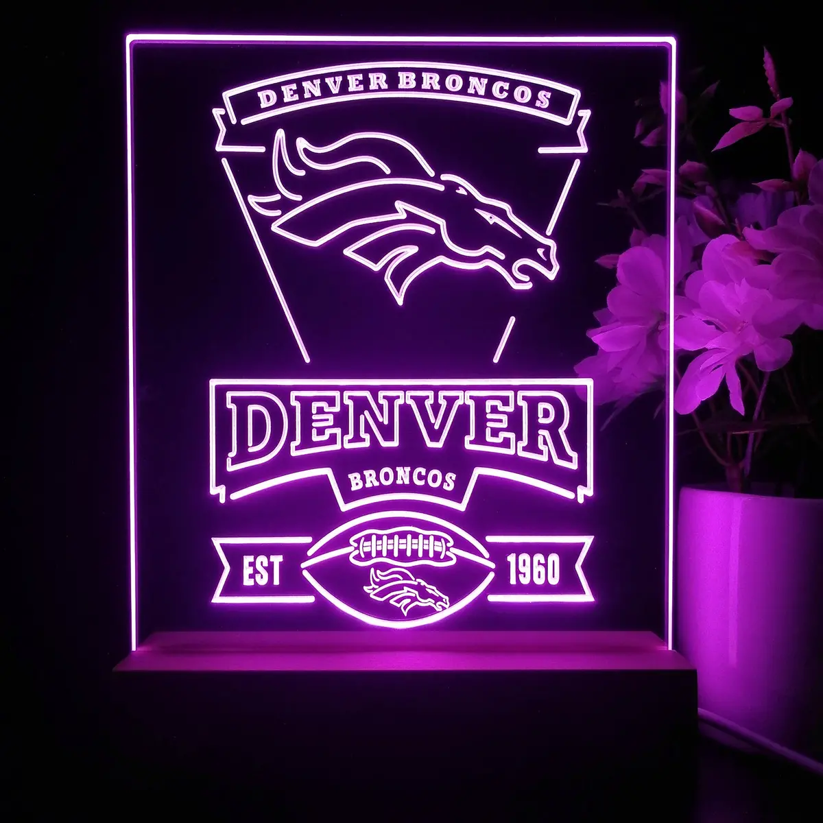 Denver Broncos Souvenir Neon Sign Pub Bar Lamp 1