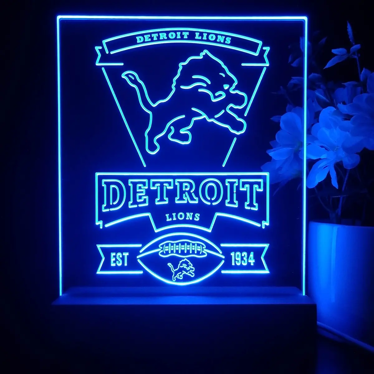 Detroit Lions Souvenir Neon Sign Pub Bar Lamp 1
