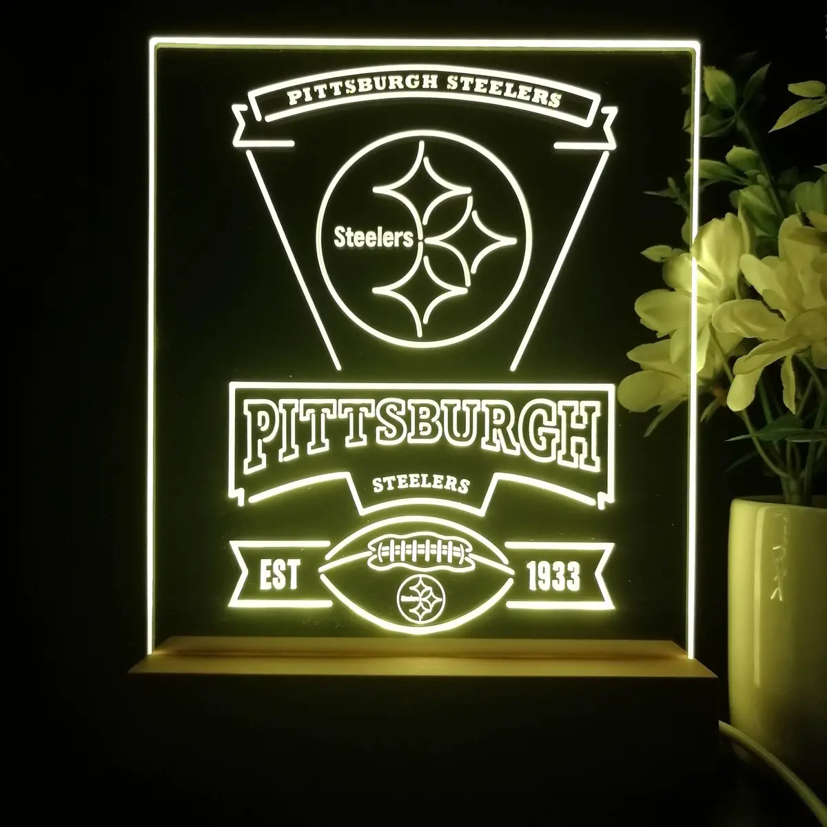 Pittsburgh Steelers Neon Sign Pub Bar Lamp 1