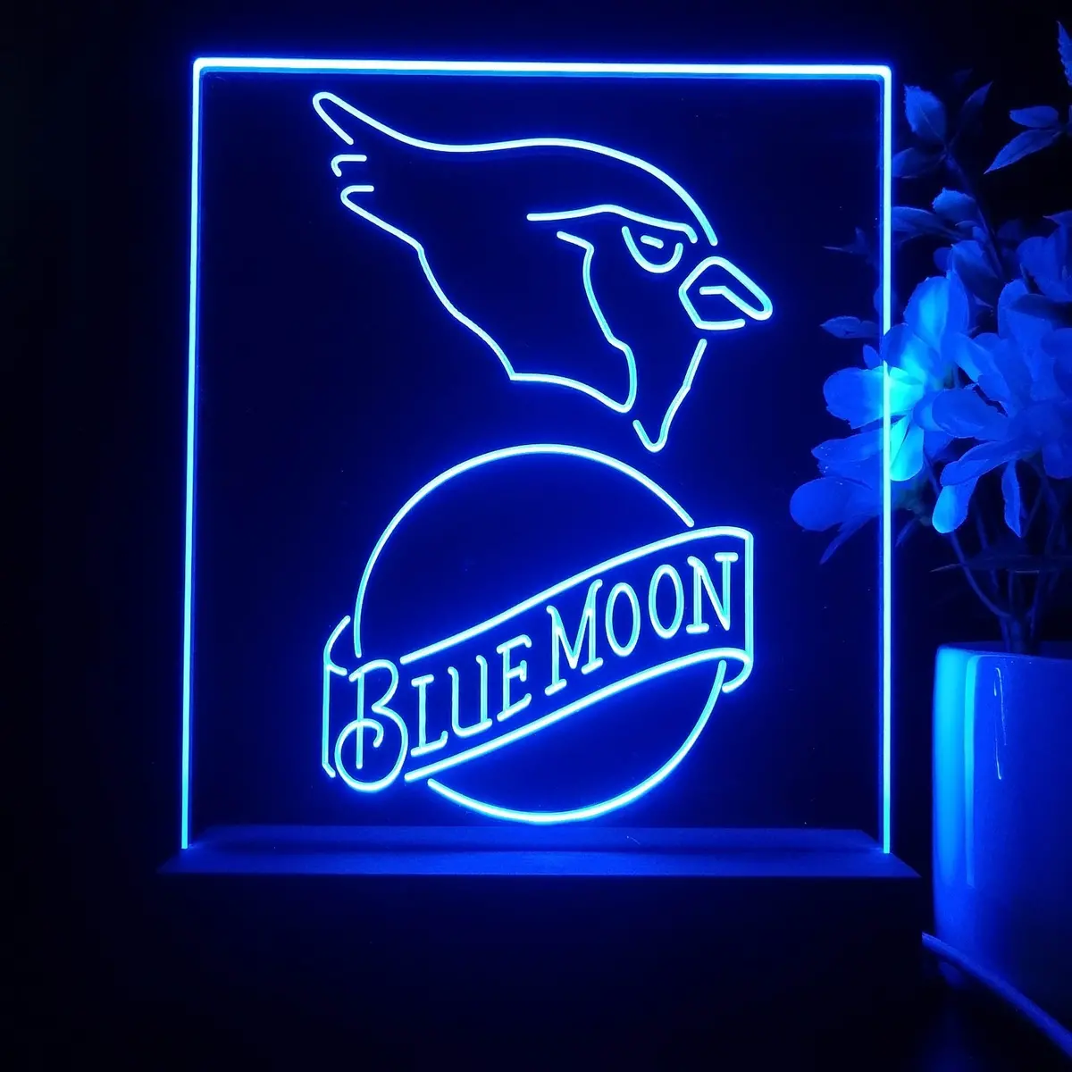 Arizona Cardinals Blue Moon Neon Sign Pub Bar Lamp 1