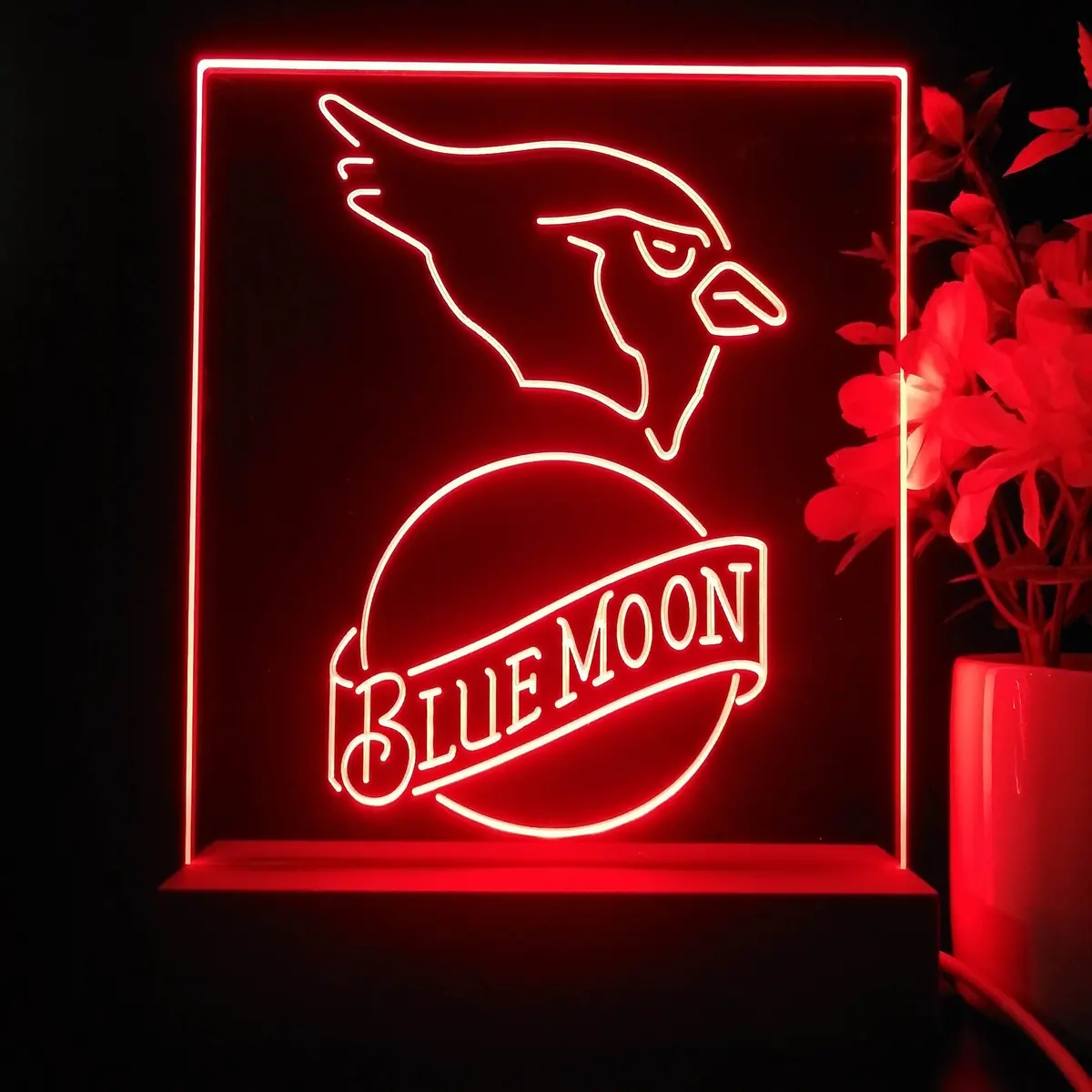 Arizona Cardinals Blue Moon Neon Sign Pub Bar Lamp 2