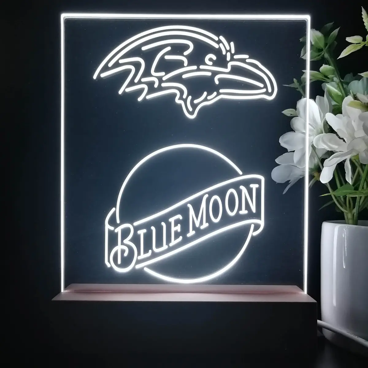 Baltimore Ravens Blue Moon Neon Sign Pub Bar Lamp 1