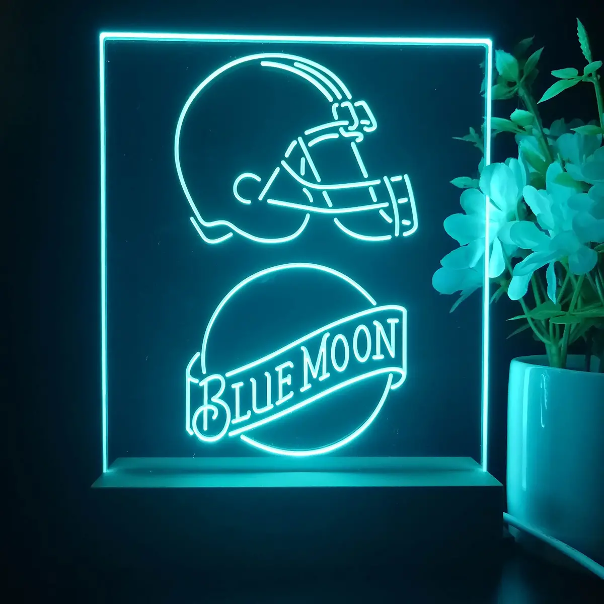 Cleveland Browns Blue Moon Neon Sign Pub Bar Lamp 1