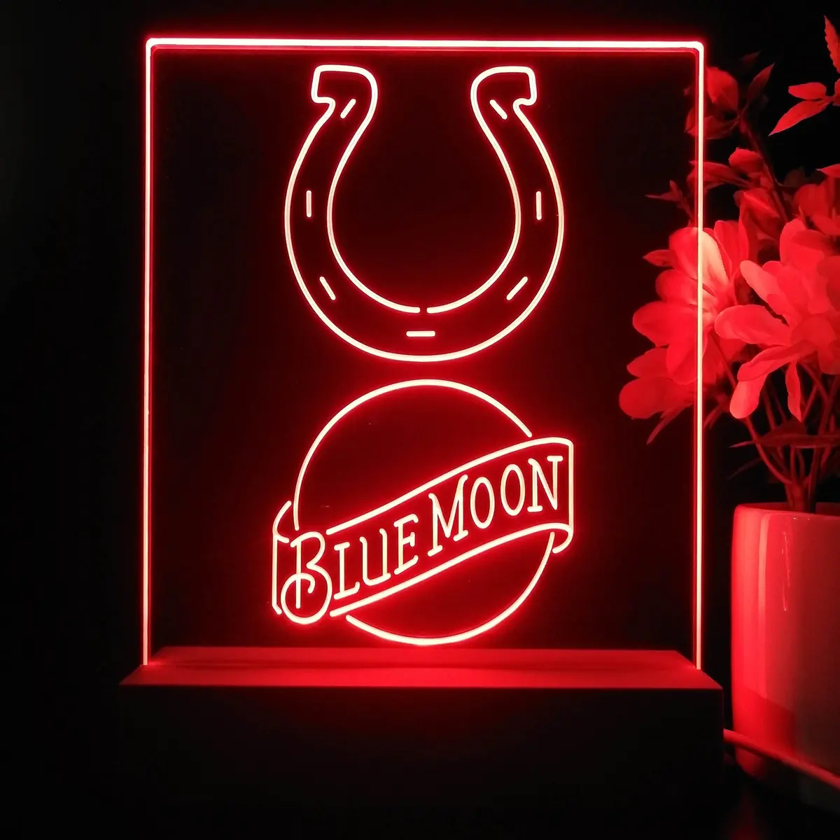 Indianapolis Colts Blue Moon Neon Sign Pub Bar Lamp 1