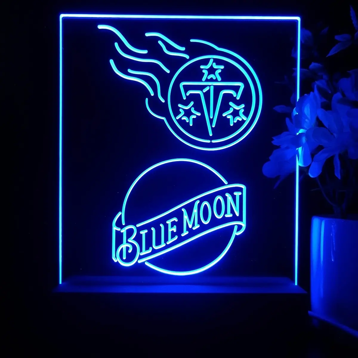 Tennessee Titans Blue Moon Neon Sign Pub Bar Lamp 2