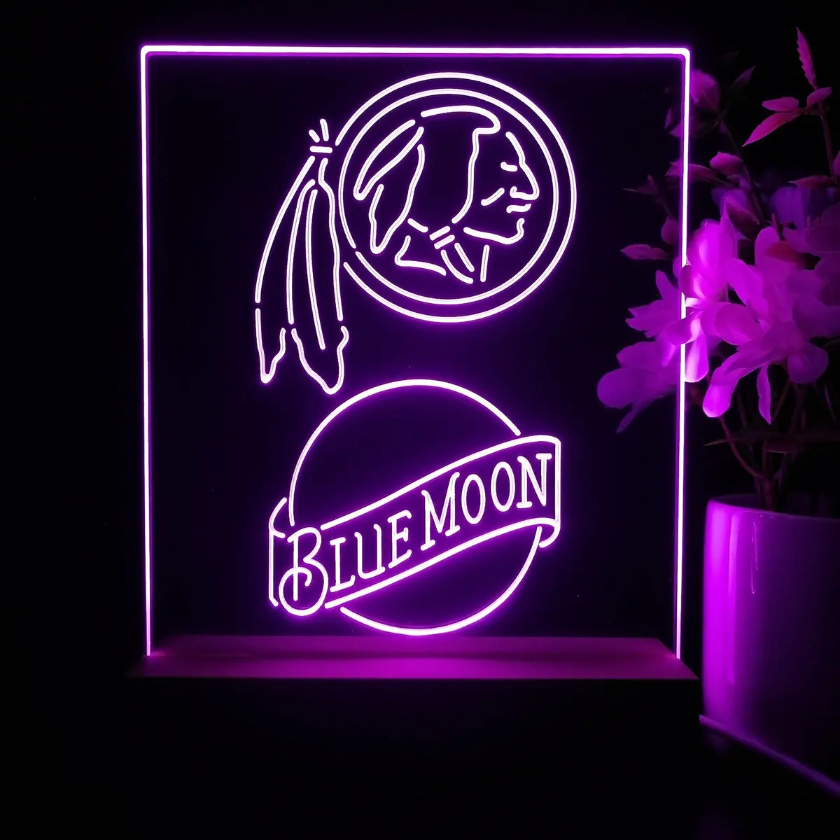 Washington Blue Moon Neon Sign Pub Bar Lamp 1
