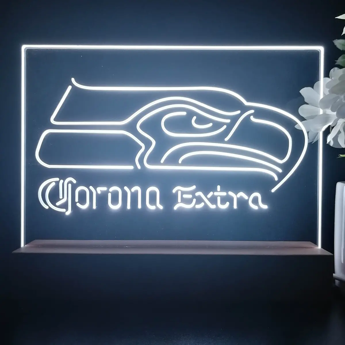 Corona Extra Bar Seattle Seahawks Est. 1976 Night Light Pub Bar Lamp 1