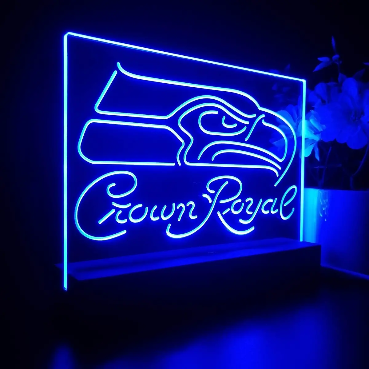 Seattle Seahawks Souvenir Crown Royal Night Light Pub Bar Lamp 1